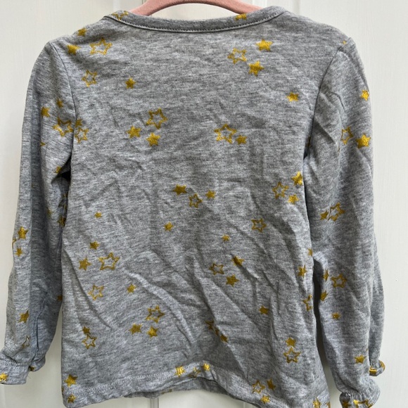 NWOT Okie Dokie 24M Gray and Gold Star Long Sleeve Shirt Blouse - Picture 2 of 4